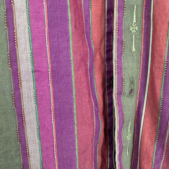 Robert Graham Button Down Shirt Medium Cotton Purple Stripe Embroidery - Picture 9 of 12